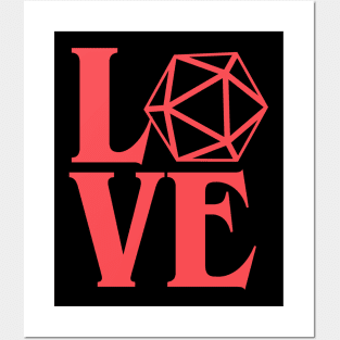 Polyhedral D20 Love DnD Tabletop RPG Posters and Art
